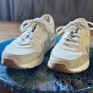 Nike White and Tan Athletic Shoes